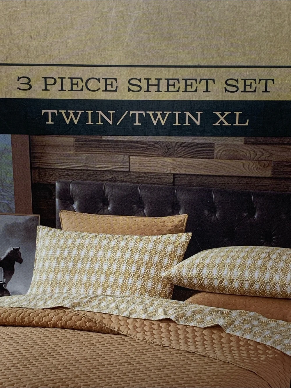 FRYE and CO TWIN/TWIN XL Bedding Set Tan 3 Piece Aztec Southwest Desert Boho NWT